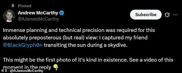 Astrophotographer Captures 'Absurd' Image of Skydiver Falling from the Sun, Dubbed 'The Fall of Icarus'