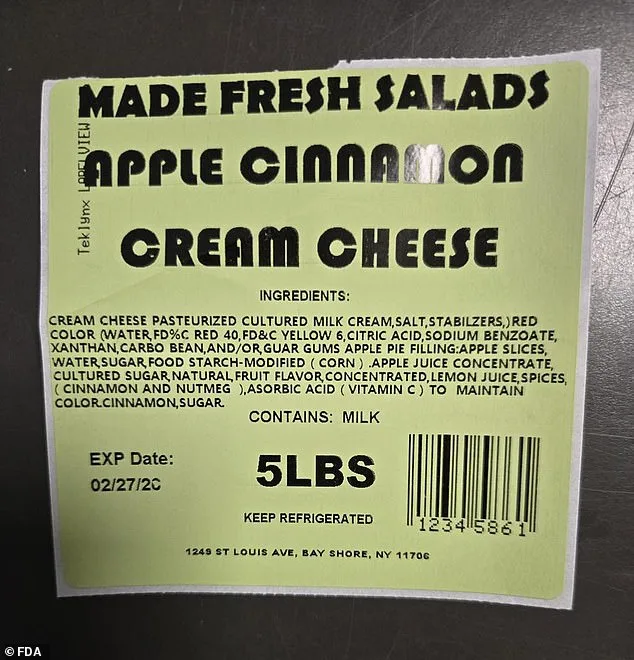 FDA Issues Urgent Recall of Listeria-Contaminated Cream Cheese Products Over Life-Threatening Risk