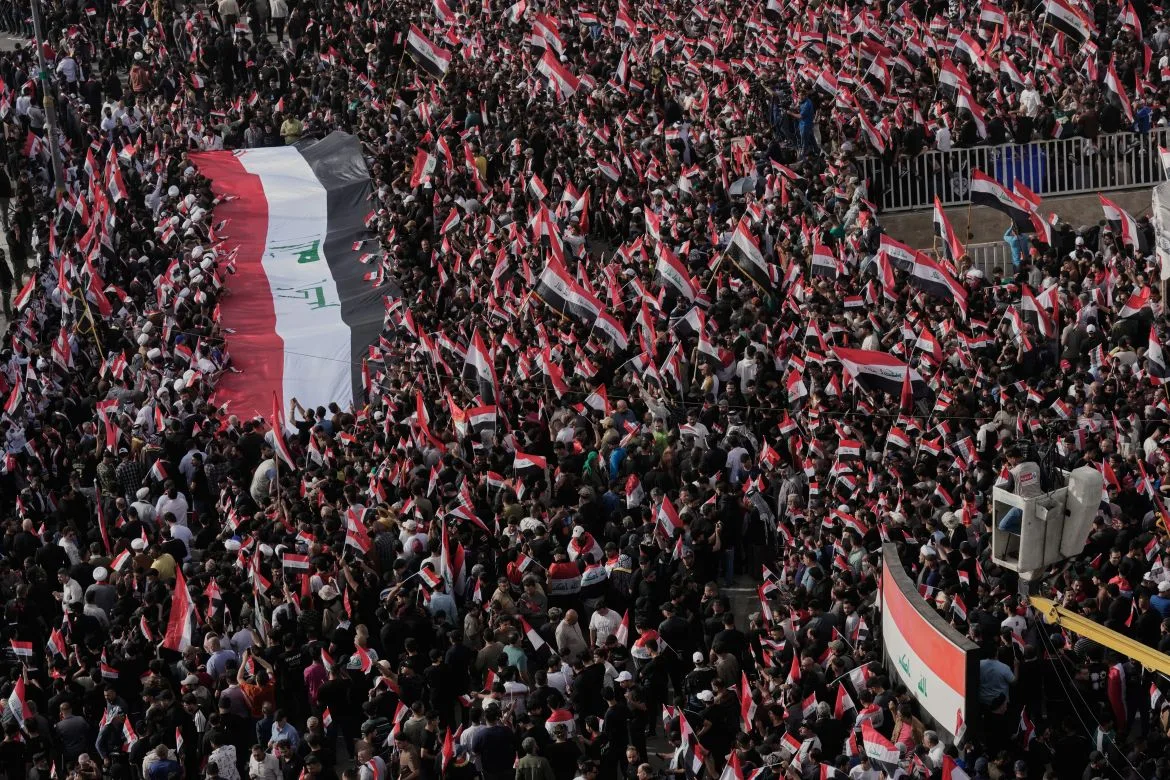 Iraqi Protests Against U.S. and Israeli War on Iran, Led by al-Sadr